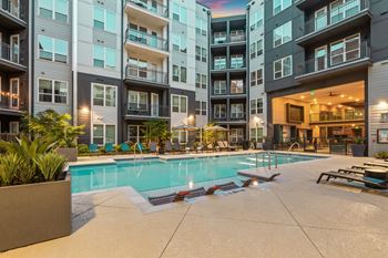 Resort-style saltwater pool with tanning ledge